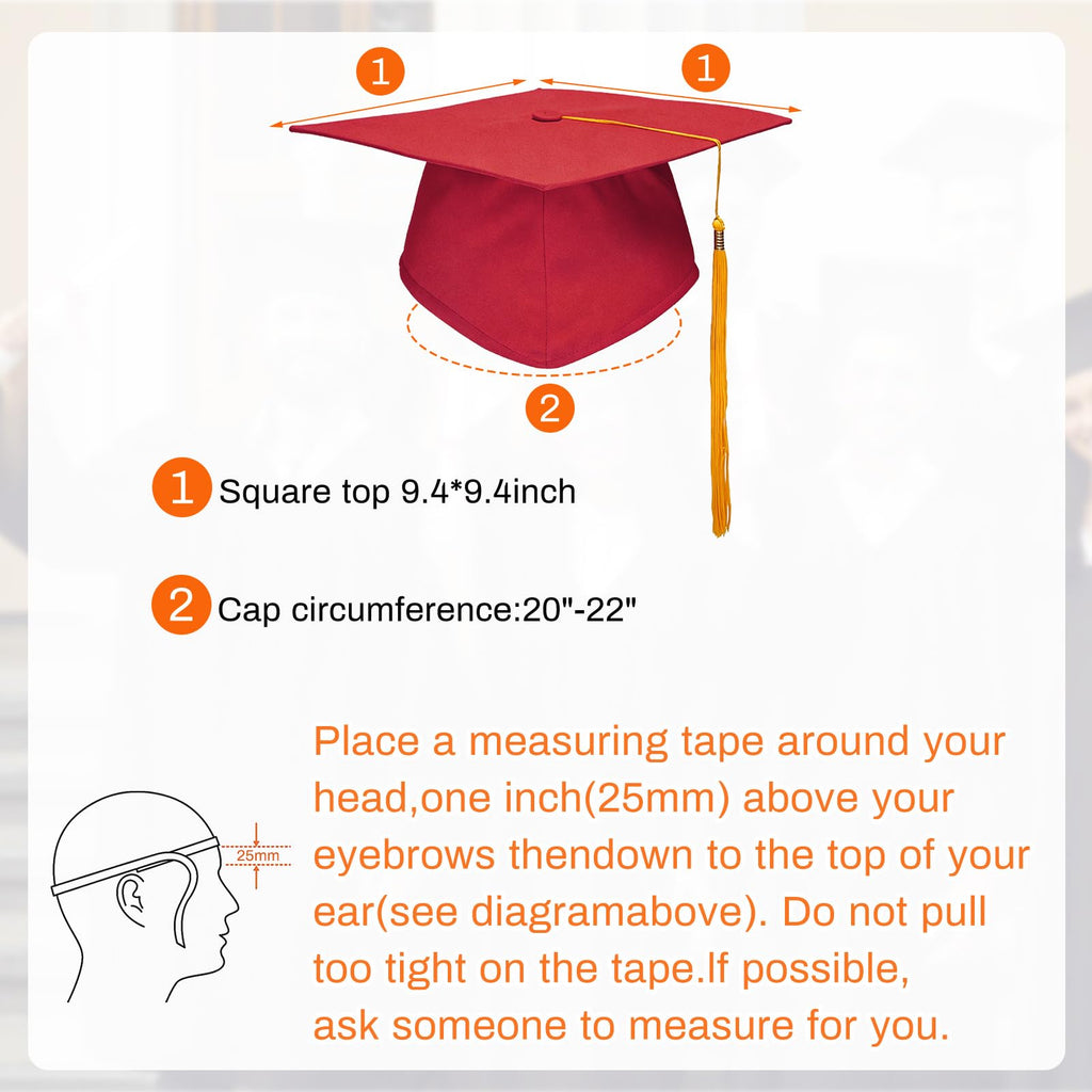 Graduation Cap with Tassel Adjustable Adult Graduation Hat S37572