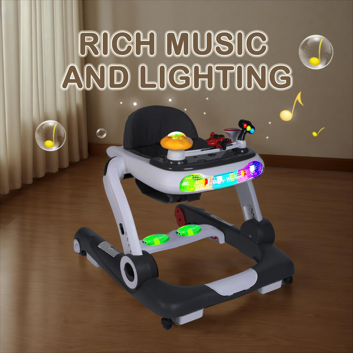 5 in 1 Baby Activity Walker with Wheel, Music & Lights D621