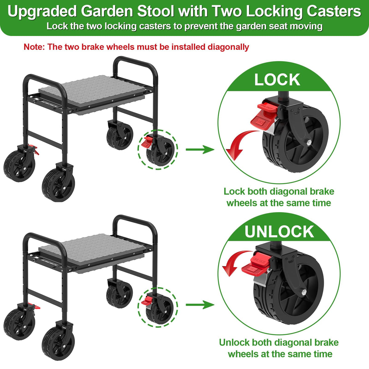 Rolling Garden Kneeler and Seat V72630
