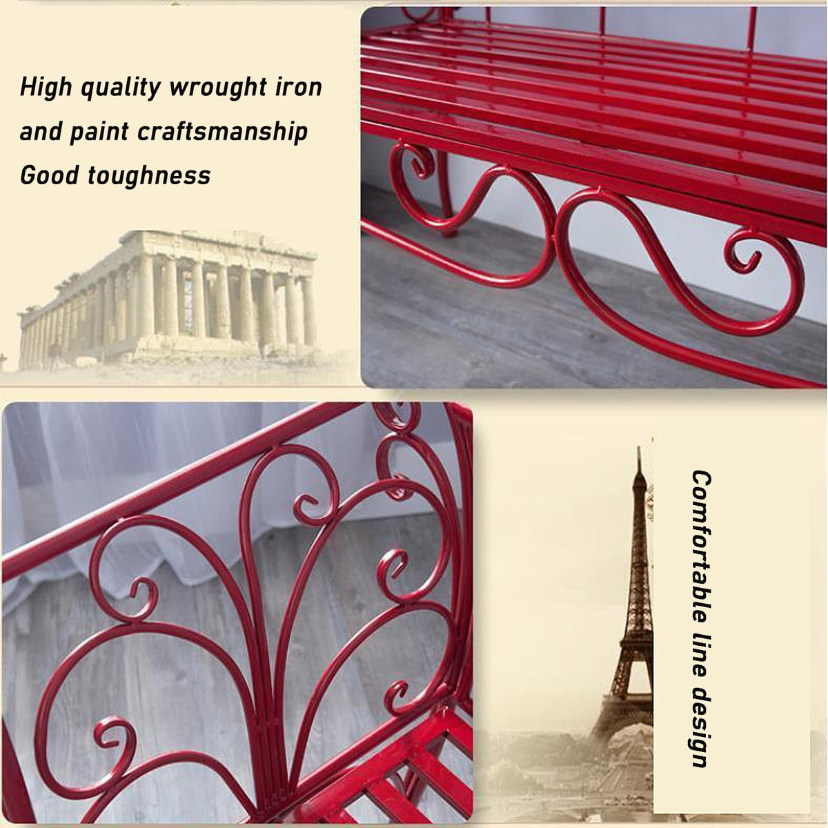 Cast Iron Outdoor Bench 400 lbs Capacity C469860