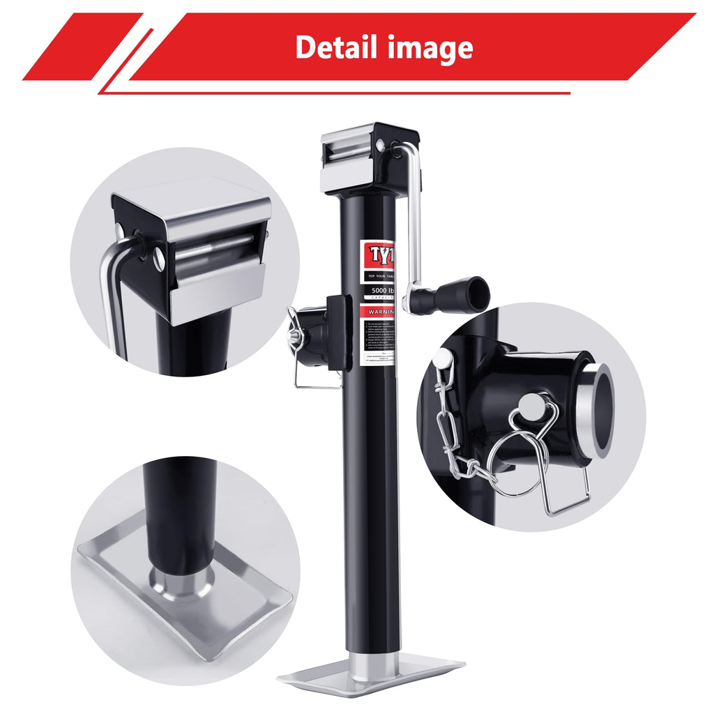 5000lbs Weld On Swivel Trailer Jack, 15" Vertical Travel L384
