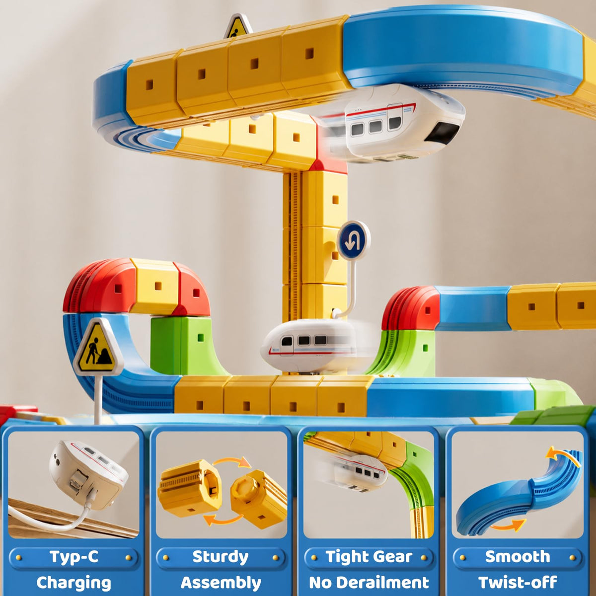 52PCS Electric Train Set 3D Flexible Race Track Toy Z873534