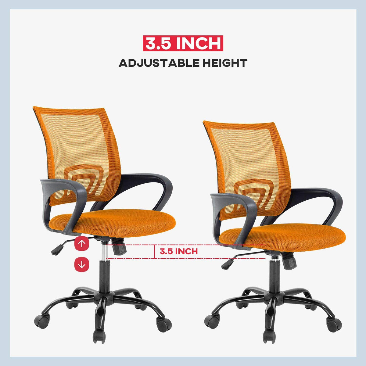 Orange Mesh Office Chair with Lumbar Support N64075