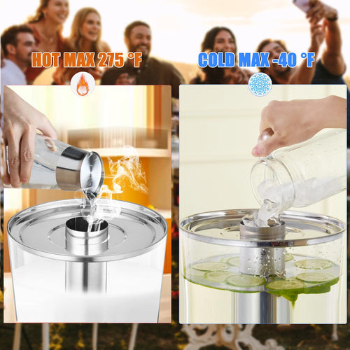 2 Gallons Stainless Steel Beverage Dispenser with Stand and Spigot O570466