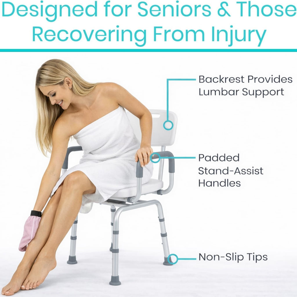 Swivel Shower Chair with Removable Back & Arms G477572