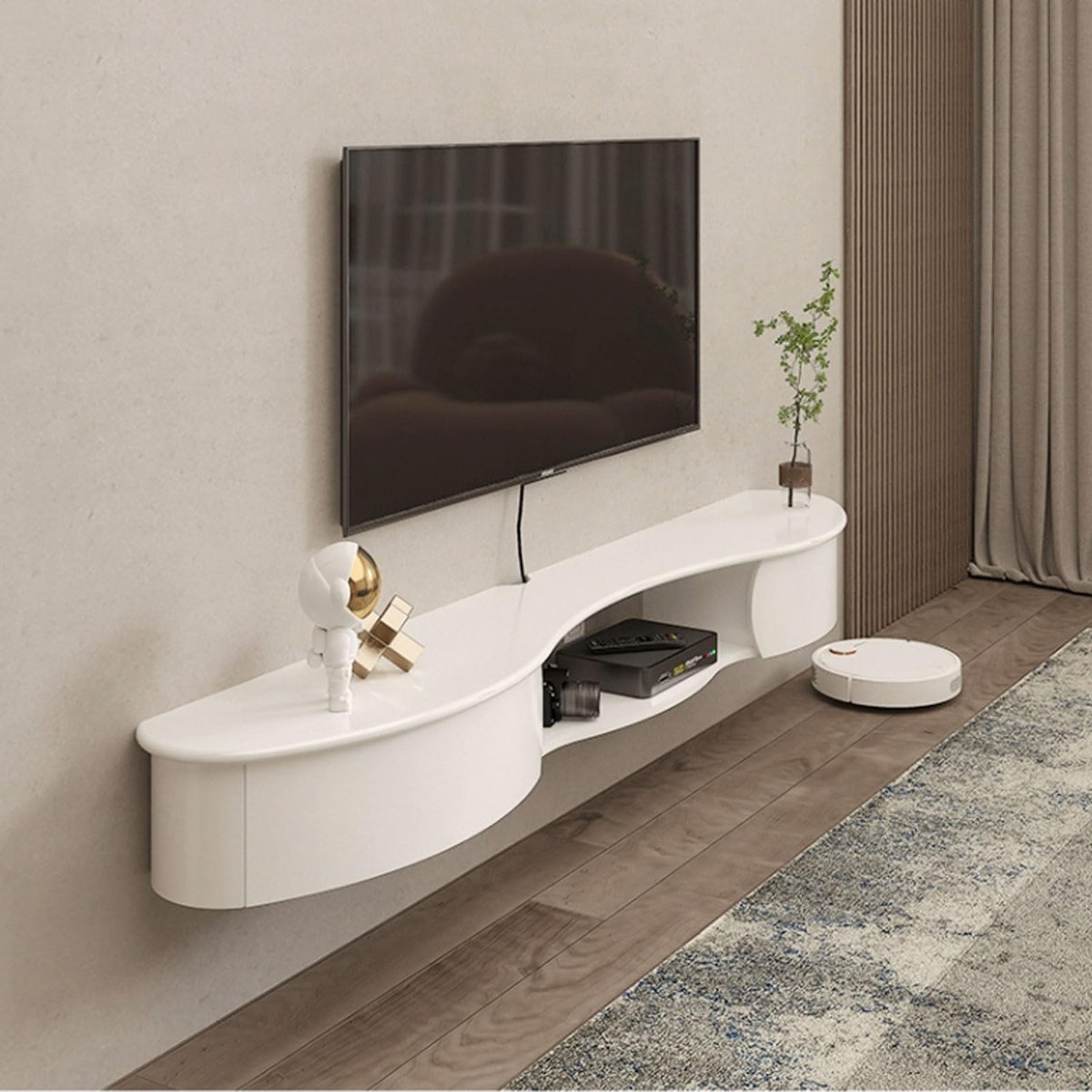 67'' Wall Mounted TV Stand with Drawers and Open Storage Shelf L1990