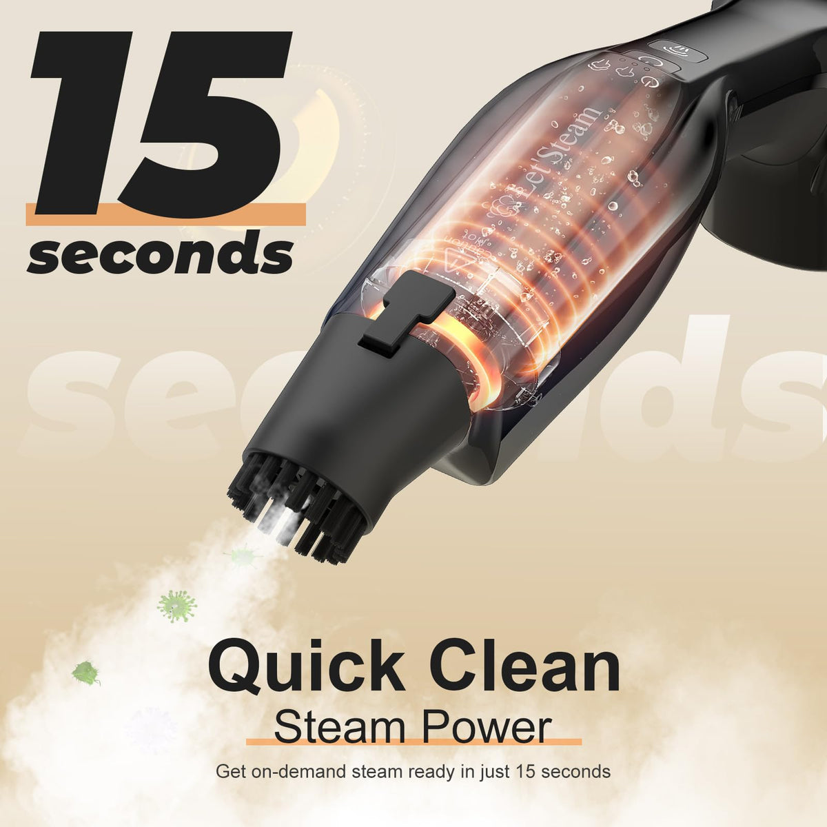 17 in 1 Steam Mop with Detachable Handheld Steam Cleaner O97390