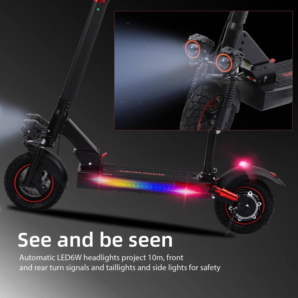 1200W Motor 30 MPH 30 Miles Range Folding Electric Scooter with Seat H269974