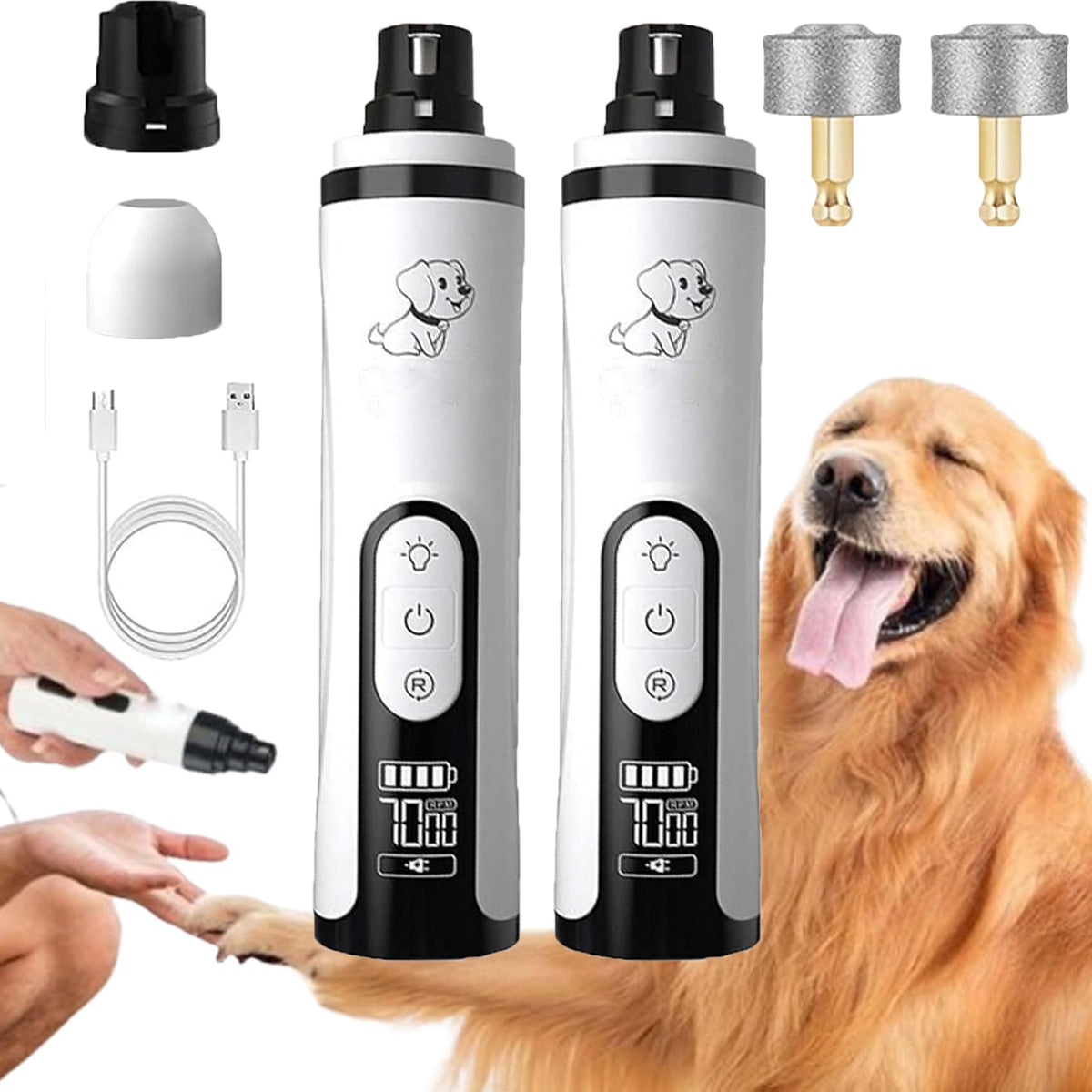 Silent Dog Nail Grinder with LED Light I169765
