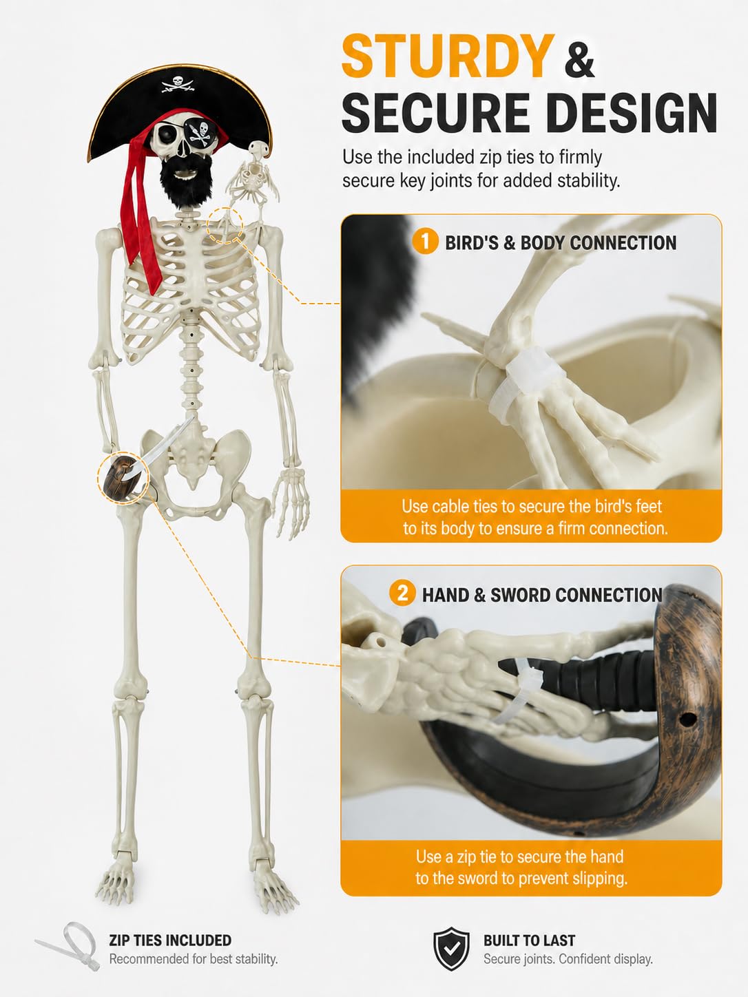 5.4 Ft Halloween Skeleton Decoration U9224