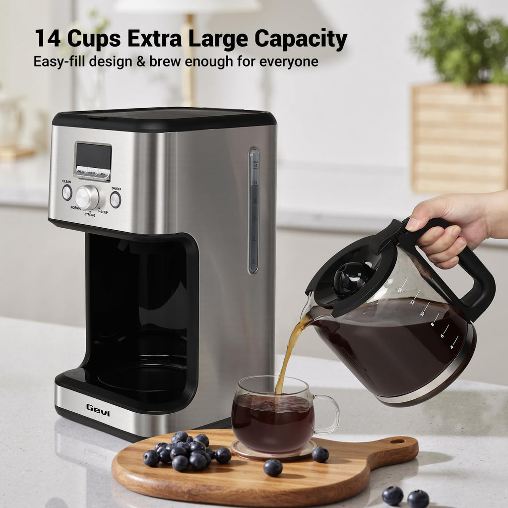 14 Cup Programmable Drip Coffee Maker with Glass Carafe N41397