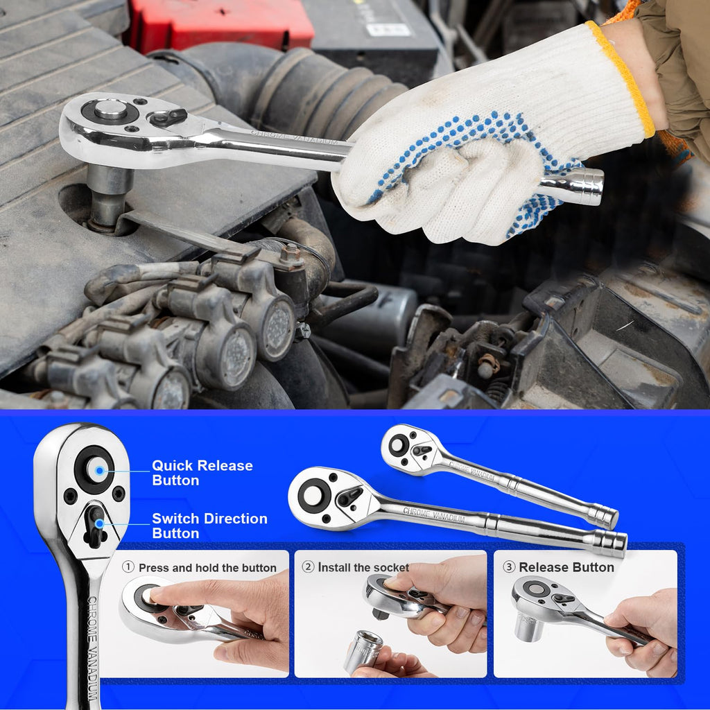 240-Pieces Mechanic Tool Set with Aluminium Tool Box O1473