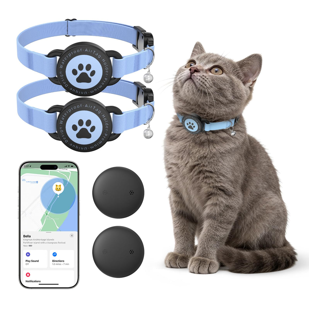 GPS Tracking Collar Blue 2P K8592