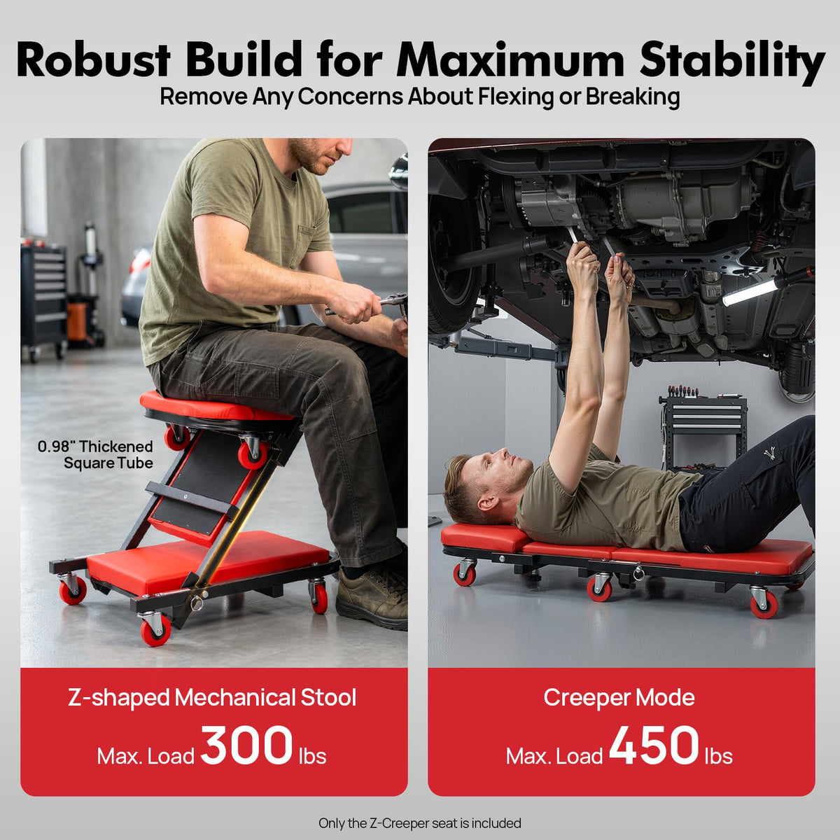 Heavy Duty 2 in 1 Z Creeper Seat R677