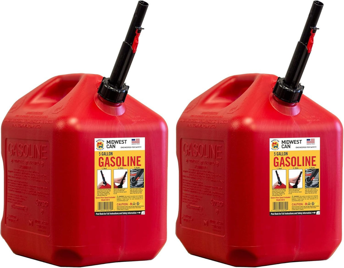 5 Gallon Gas Can Fuel Container with Spout 2 Pack Q358180
