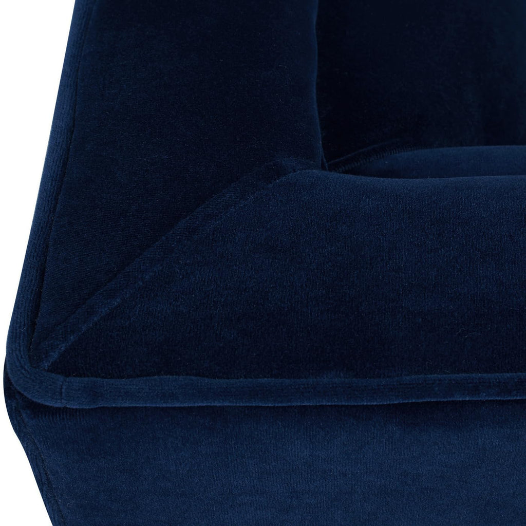 Navy Blue Velvet Tufted Sofa Y79388