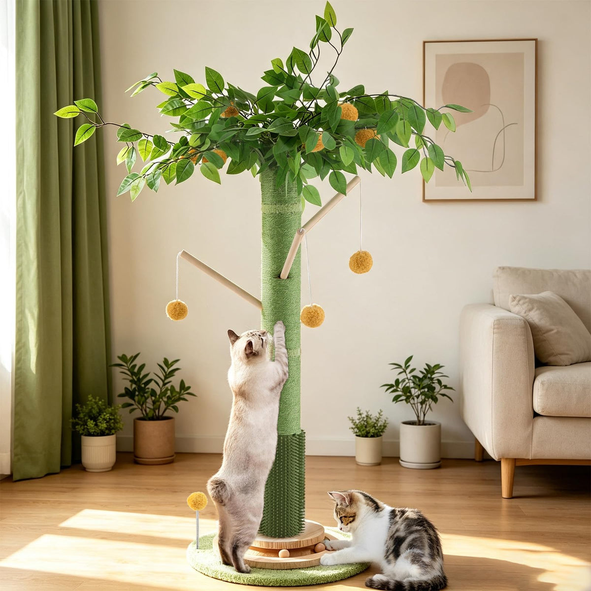 46" Tall Natural Sisal Cat Scratching Post J122129