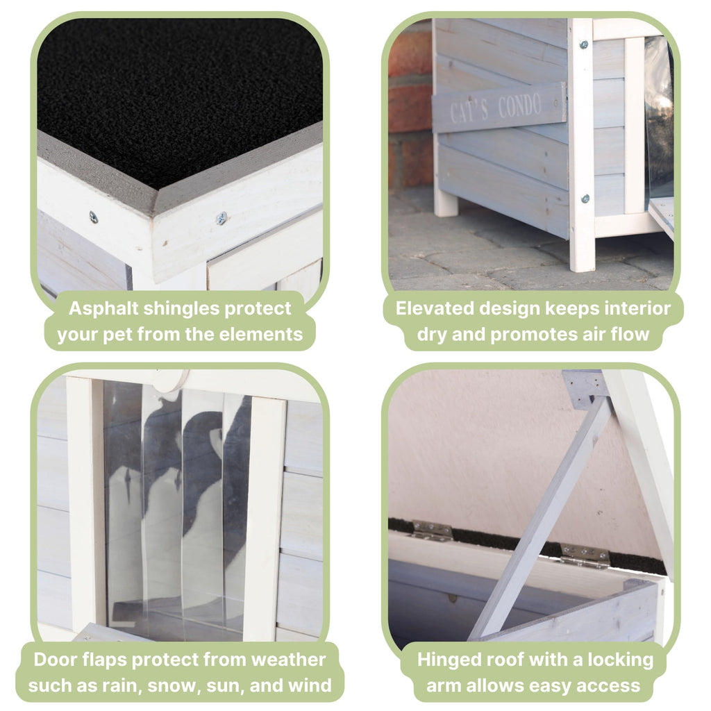 Small Outdoor Cat House with Raised Floor O24046
