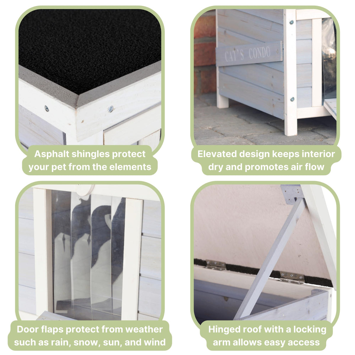 Small Outdoor Cat House with Raised Floor O24046