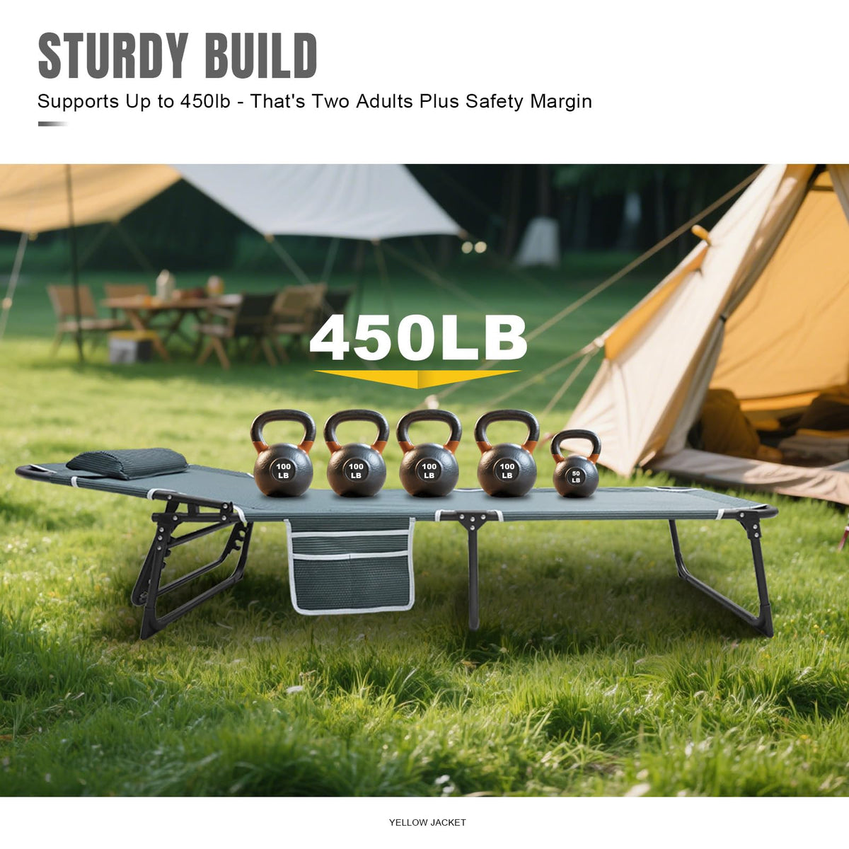 Folding Camping Cot with Mattress and Pillow W2594