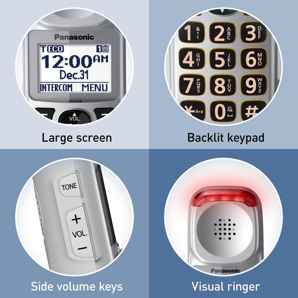 Amplified Cordless Phone with Slow Talk and Hearing Aid Compatibility Z693824