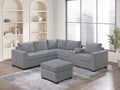 Light Gray Corduroy 4pc Sectional Sofa Set D2676