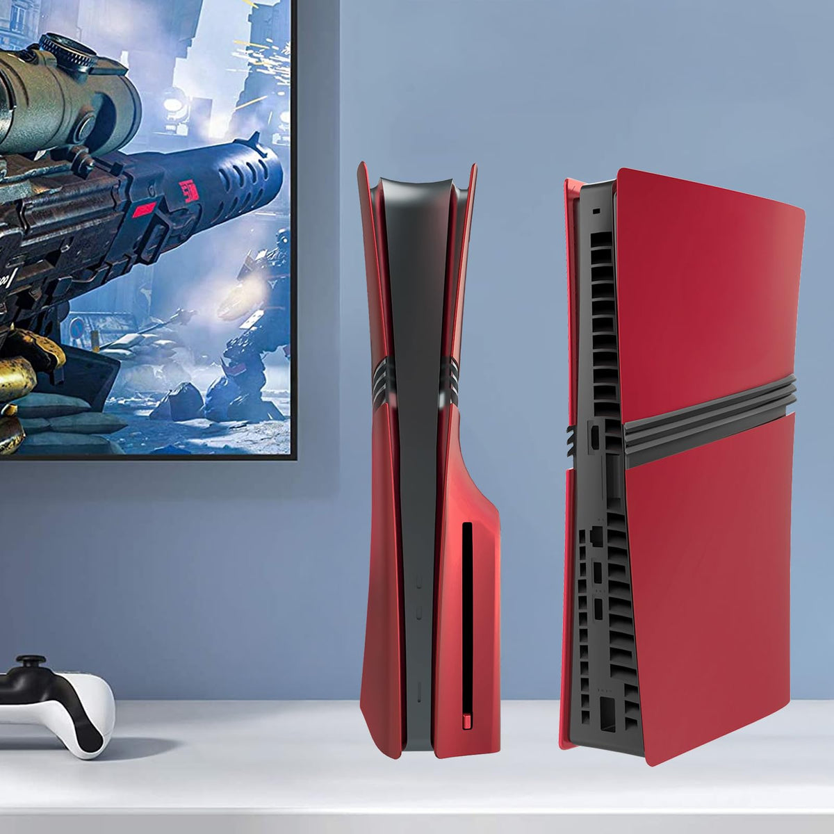 Red Matte ABS PS5 Pro Disc Edition Cover Plates R560