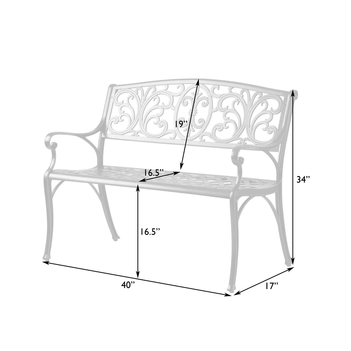 Cast Aluminum Bench N83756