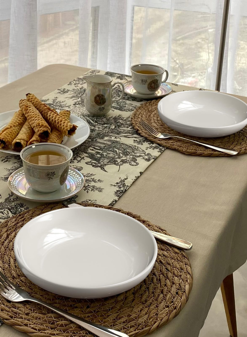 30oz Set of 4 White Porcelain Pasta Bowls P13675