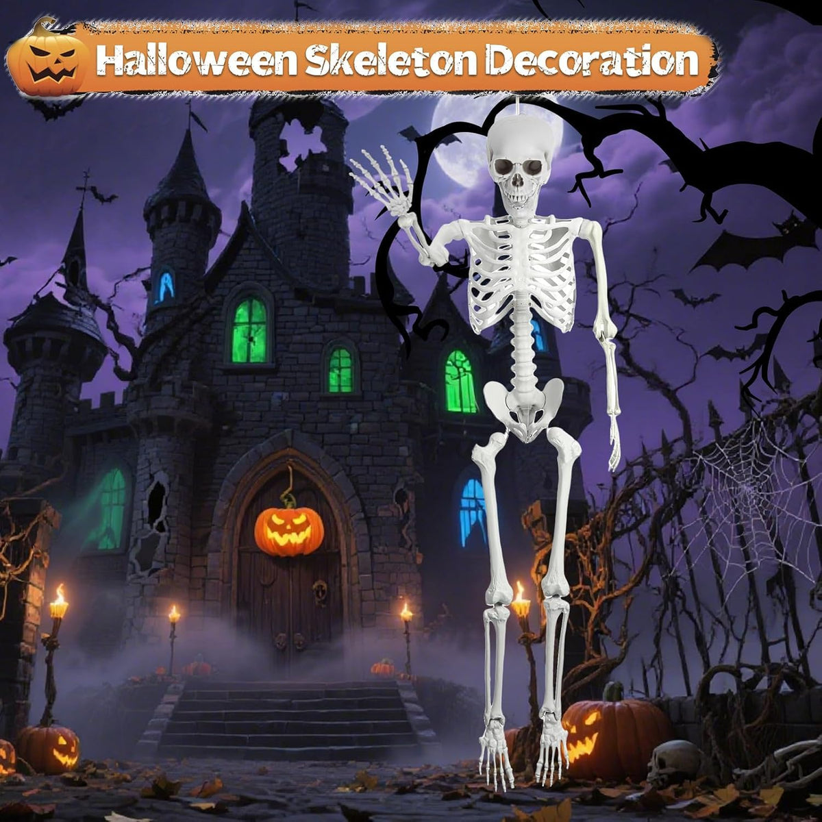 5.4 Ft White Skeleton with Movable Joints R36655