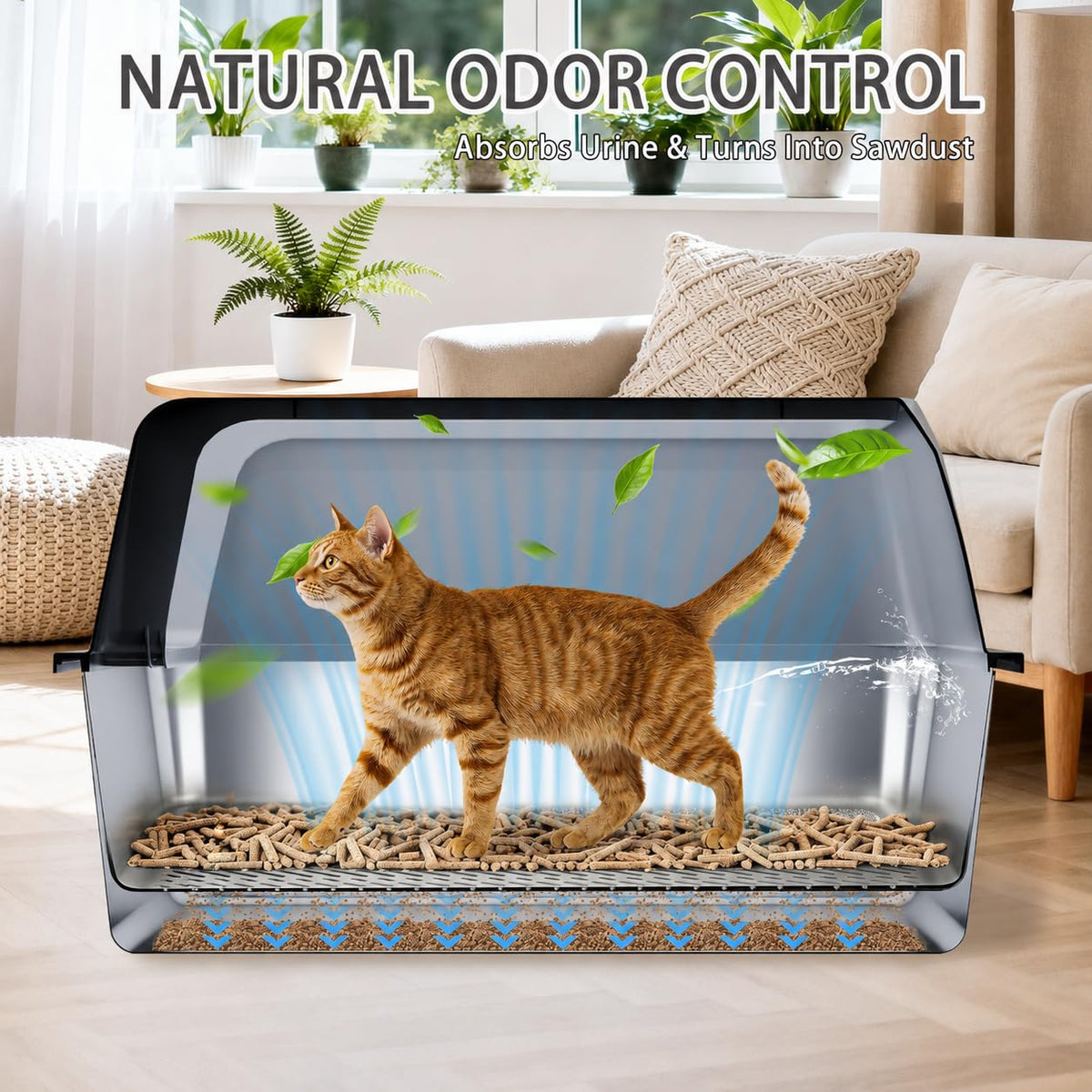 Stainless Steel Sifting Litter Box with Lid G23315