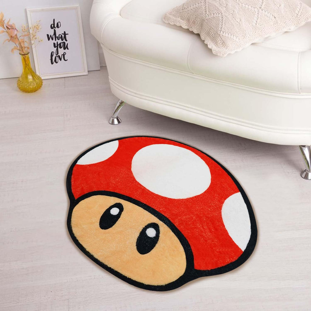 Red Irregular Shaped Non-Slip Absorbent Washable Bath Mat S8157