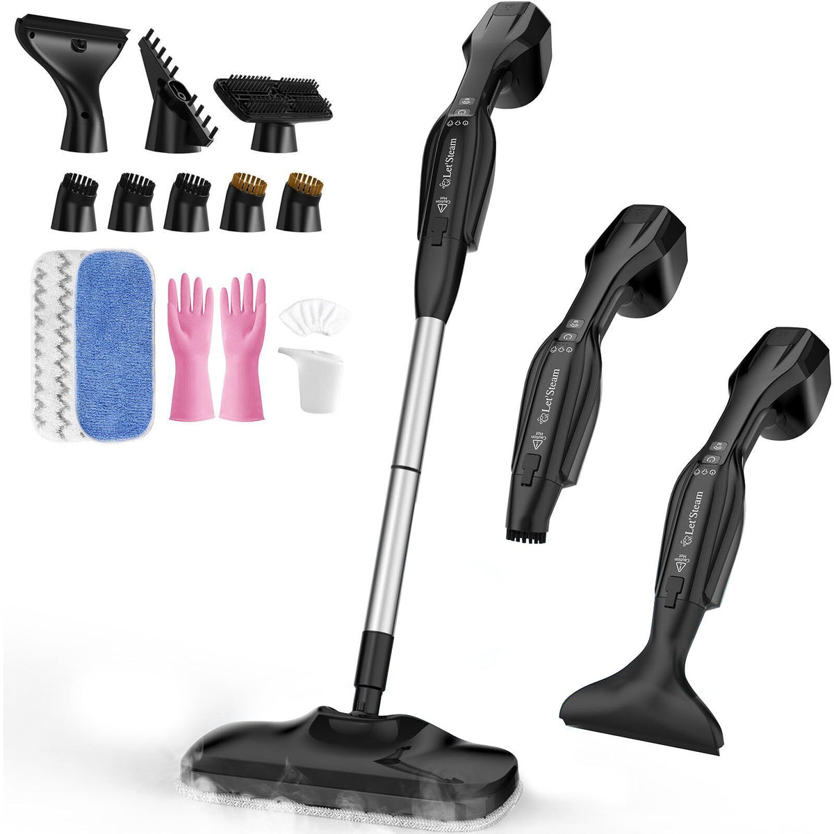 17 in 1 Steam Mop with Detachable Handheld Steam Cleaner O97390