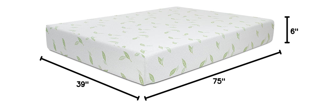 Twin Size 6 Inch Green Tea Memory Foam Mattress S288874