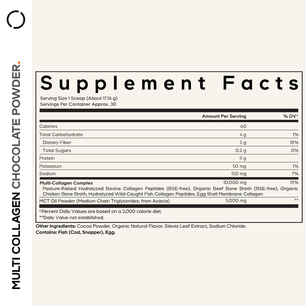 Multi Collagen Protein Powder, MCT Oil, Chocolate, 18 oz Y729