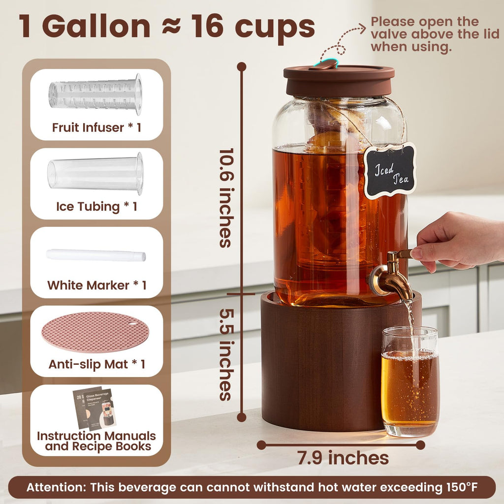 1 Gallon Glass Drink Dispenser S380984