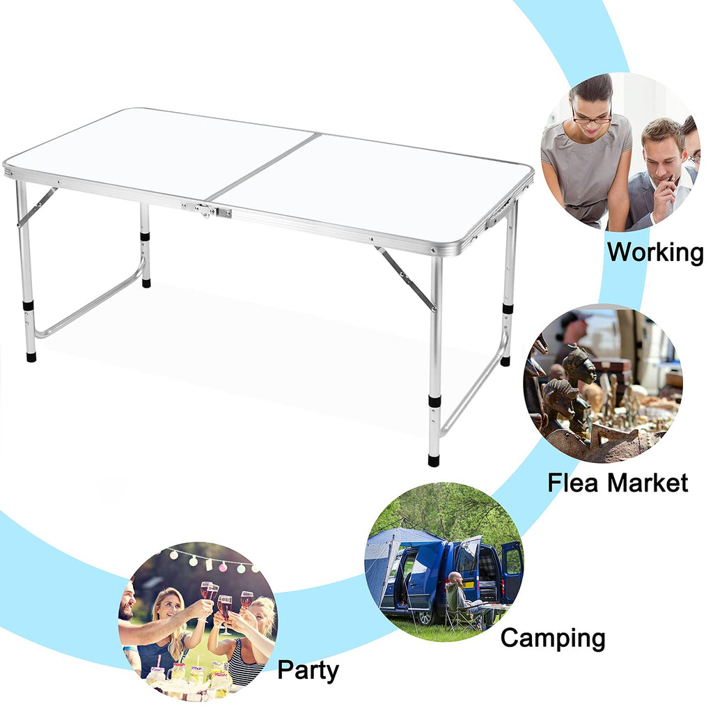 4 FT Aluminum Height Adjustable Folding Camping Table T277