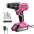 Pink 20V Cordless Drill Set with Battery and Charger Y813