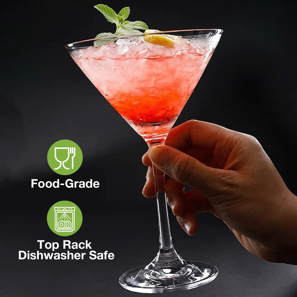 Clear 10 oz Plastic Martini Glasses Set of 6 F85222