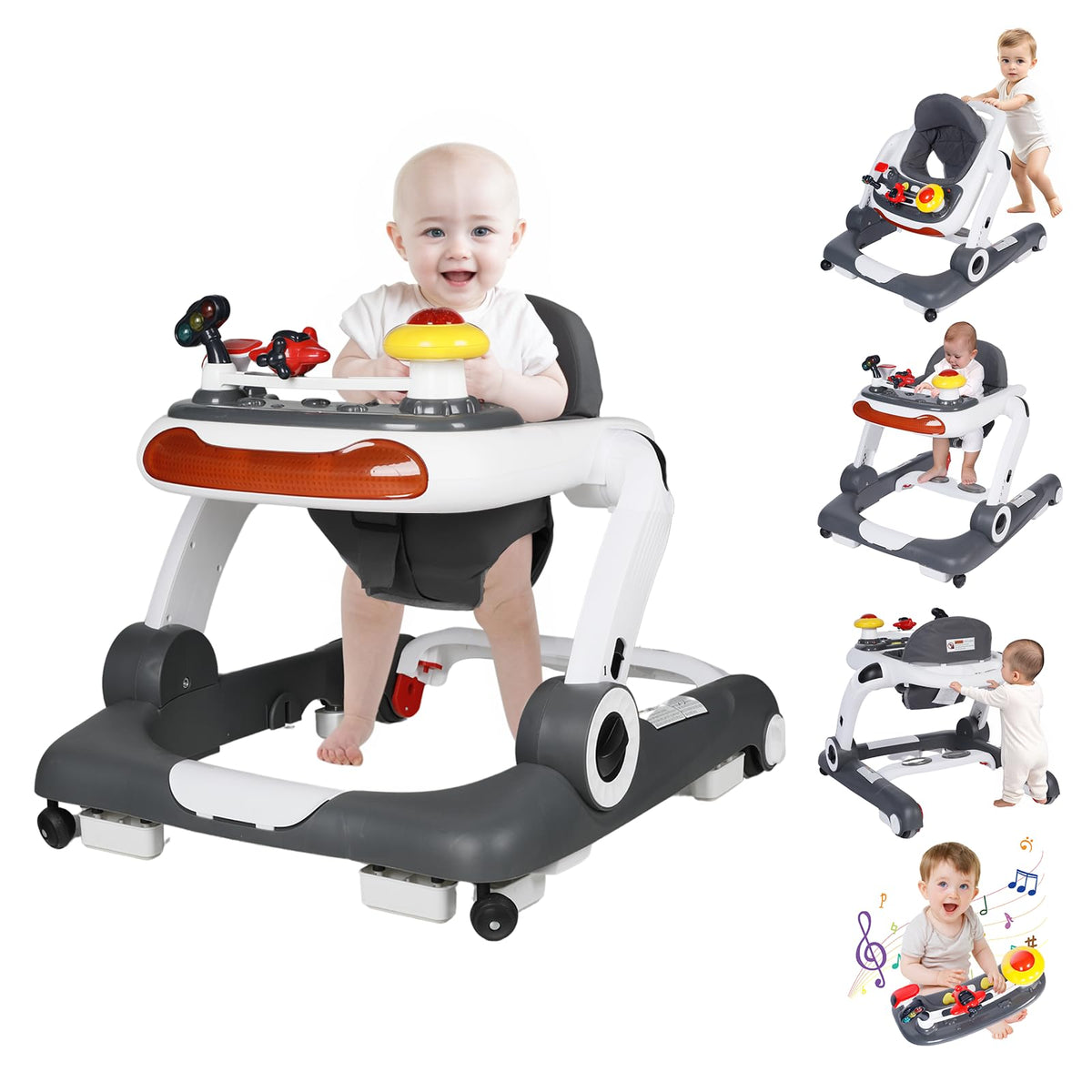 5 in 1 Baby Activity Walker with Wheel, Music & Lights D621