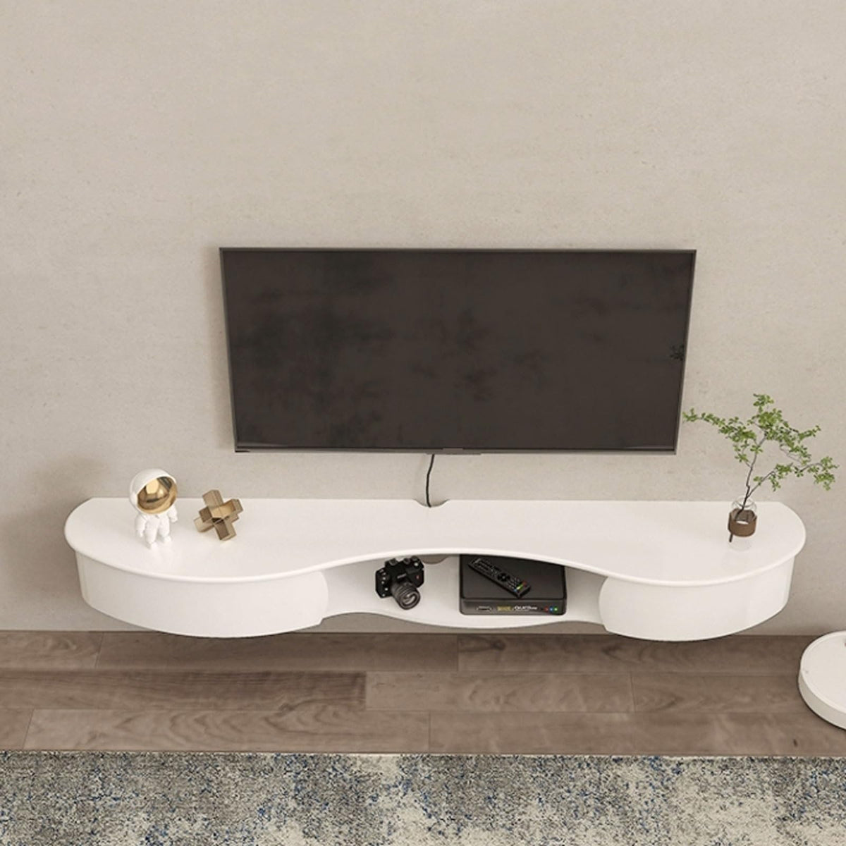 67'' Wall Mounted TV Stand with Drawers and Open Storage Shelf L1990