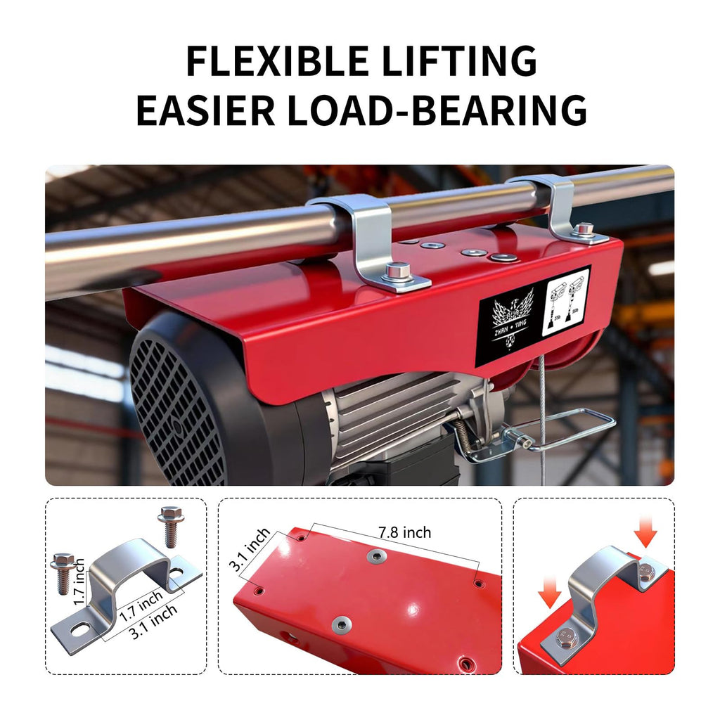 440 lbs 110V Electric Hoist with 14ft Wired Remote Control G323