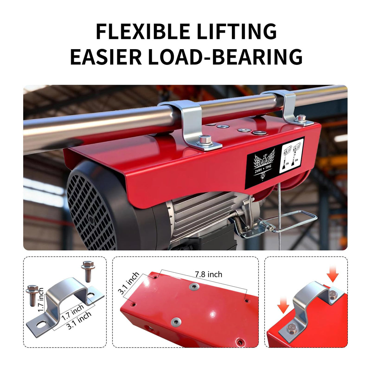 440 lbs 110V Electric Hoist with 14ft Wired Remote Control G323