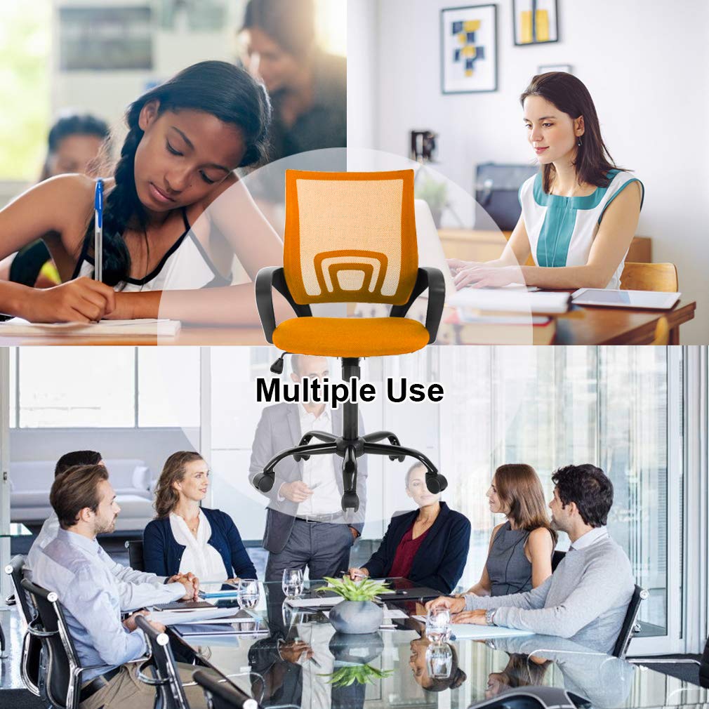 Orange Mesh Office Chair with Lumbar Support N64075