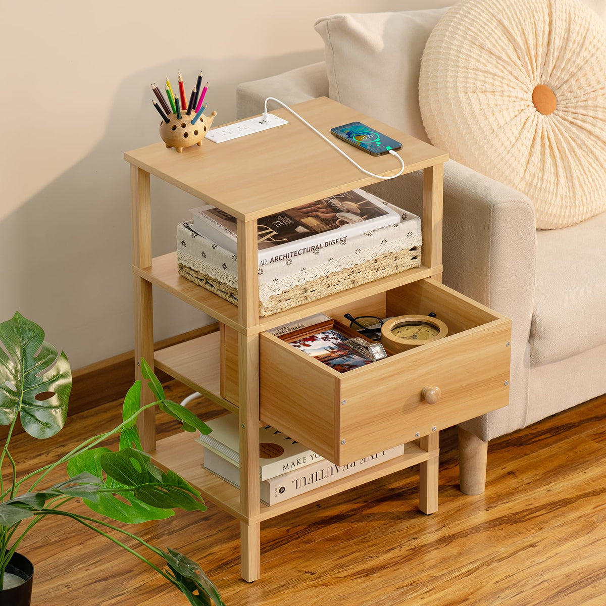 3 Tier Storage End Table Set 2 T979