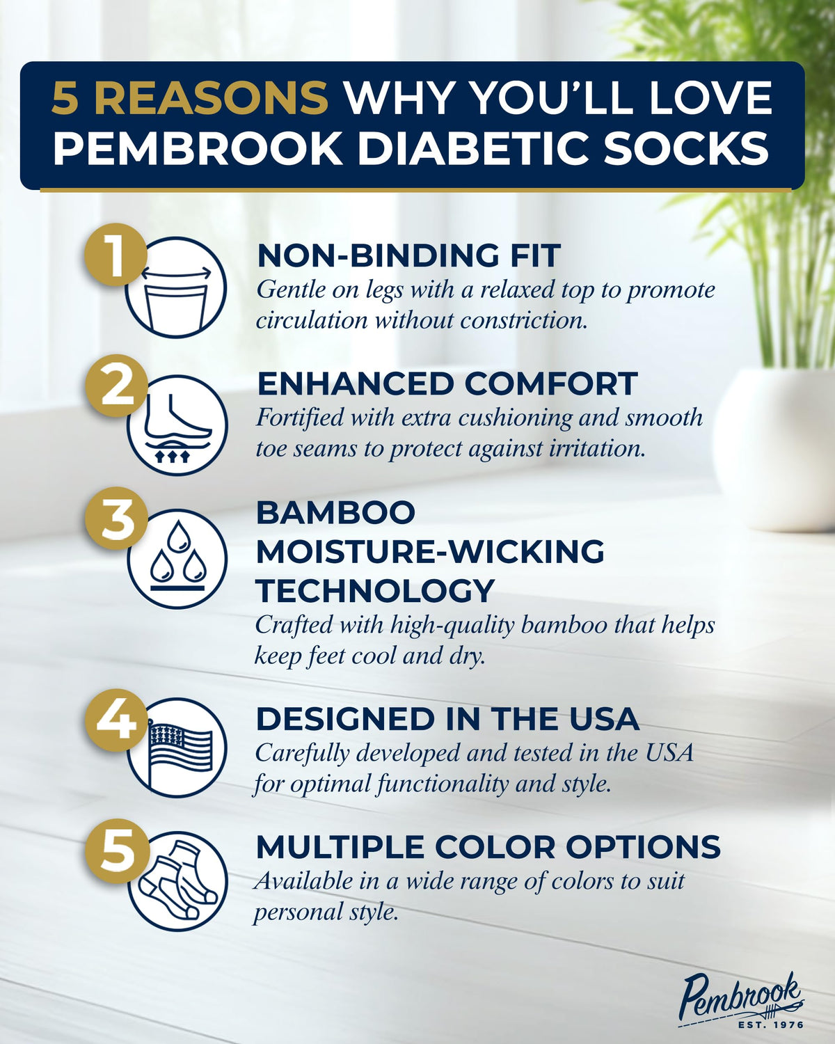 Ribbed Knit Bamboo Viscose Diabetic Socks for Women 6 Pairs A81028