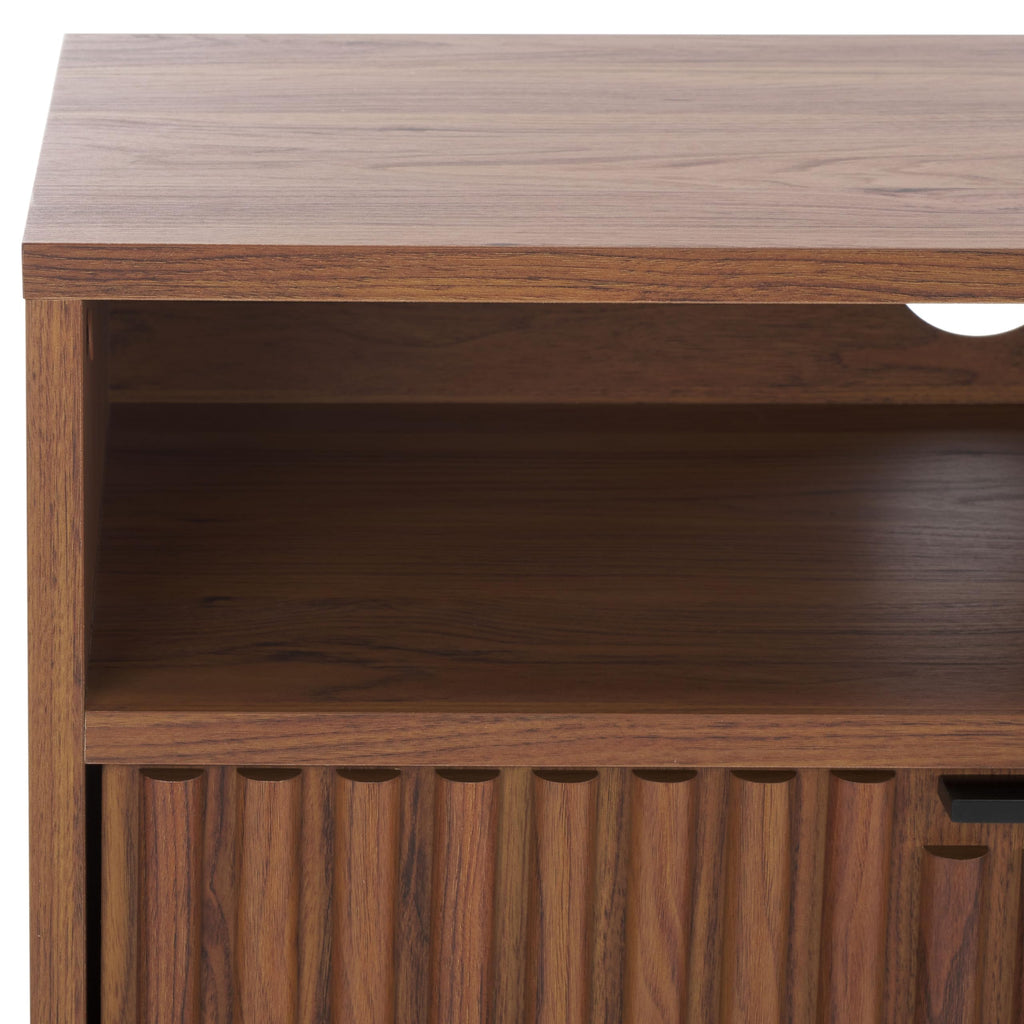 Walnut Brown Black 2 Drawer TV Stand J4513