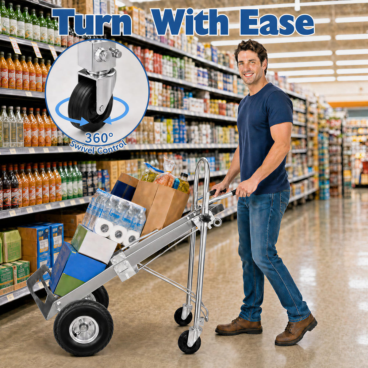 4 in 1 Stainless Steel Folding Hand Truck Dolly C956