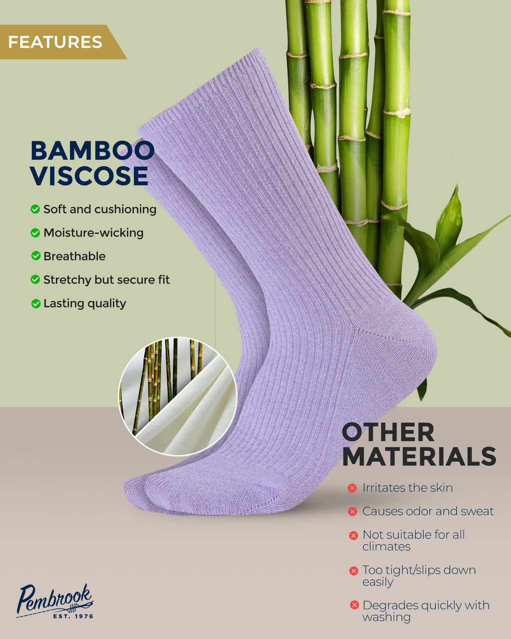 Ribbed Knit Bamboo Viscose Diabetic Socks for Women 6 Pairs A81028
