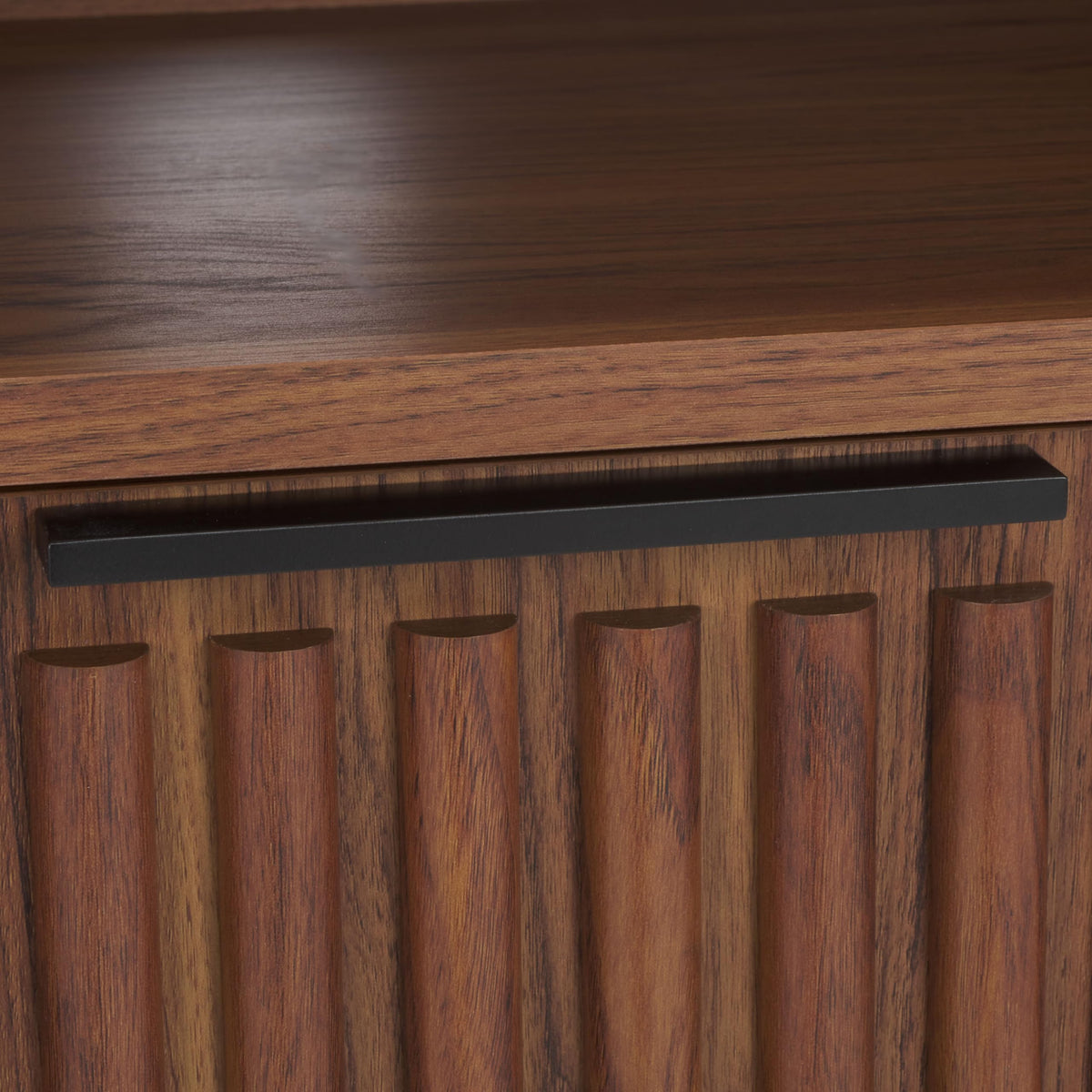 Walnut Brown Black 2 Drawer TV Stand J4513